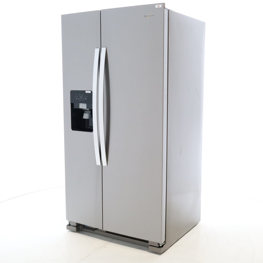 Pictures of Fingerprint-Resistant Stainless Steel Whirlpool 24.5 cu. ft. Side by Side Refrigerator with In Door Ice and Water Dispenser - Open Box - Neu Appliance Outlet - Discount Appliance Outlet in Austin, Tx