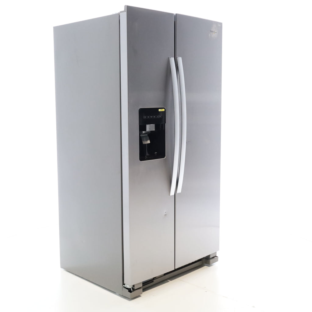 Pictures of Stainless Steel Whirlpool 24.6 cu. ft. Side By Side Refrigerator With Ice Maker - Scratch & Dent - Moderate - Neu Appliance Outlet - Discount Appliance Outlet in Austin, Tx