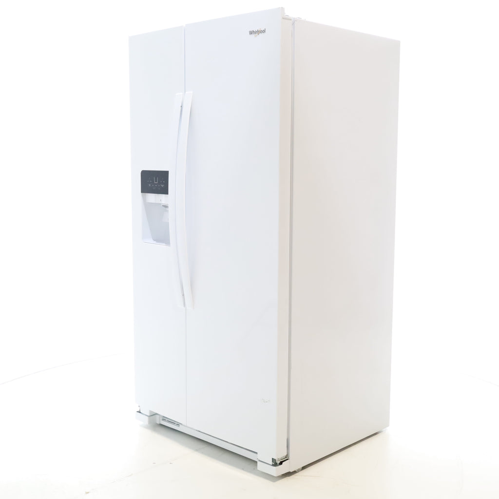 Pictures of White Whirlpool 24.5 cu. ft. Side by Side Refrigerator with In Door Ice and Water Dispenser - Scratch & Dent - Minor - Neu Appliance Outlet - Discount Appliance Outlet in Austin, Tx