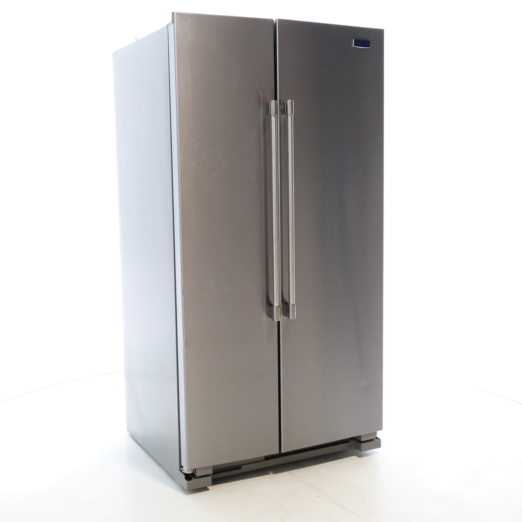 Pictures of Fingerprint Resistant Stainless Steel Maytag 24.9 cu. ft. Side by Side Refrigerator with Non-Dispense Layout - Scratch & Dent - Minor - Neu Appliance Outlet - Discount Appliance Outlet in Austin, Tx