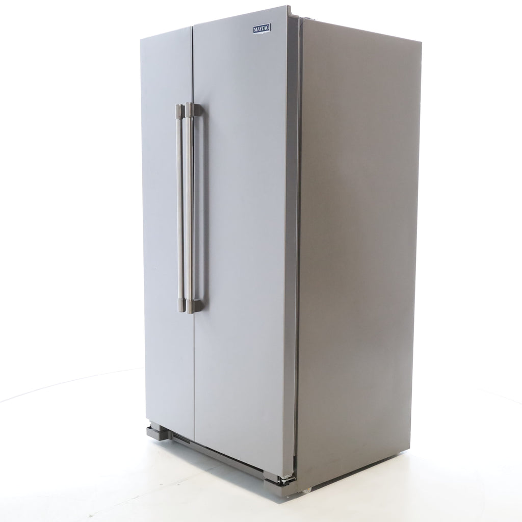 Pictures of Fingerprint Resistant Stainless Steel Maytag 24.9 cu. ft. Side by Side Refrigerator with Non-Dispense Layout - Scratch & Dent - Minor - Neu Appliance Outlet - Discount Appliance Outlet in Austin, Tx