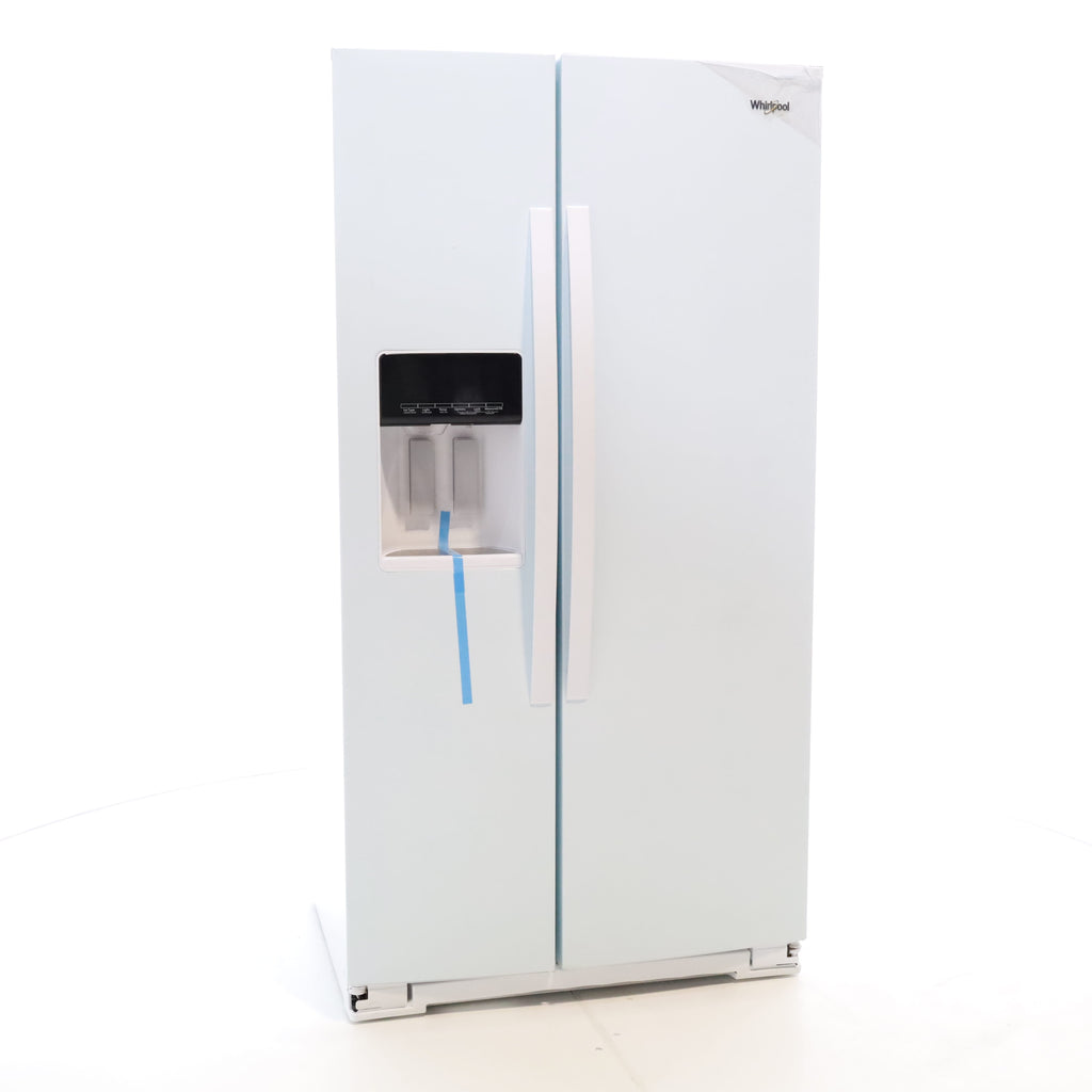 Pictures of Counter Depth White Whirlpool 20.6 cu. ft. Side by Side Refrigerator In Door Ice and Water Dispenser - Scratch & Dent - Minor - Neu Appliance Outlet - Discount Appliance Outlet in Austin, Tx