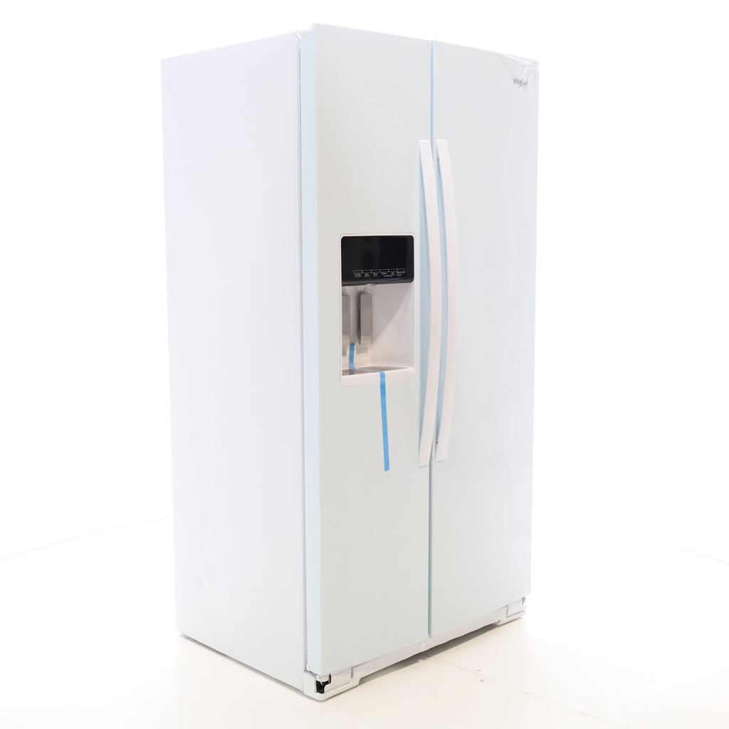Pictures of Counter Depth White Whirlpool 20.6 cu. ft. Side by Side Refrigerator In Door Ice and Water Dispenser - Scratch & Dent - Minor - Neu Appliance Outlet - Discount Appliance Outlet in Austin, Tx