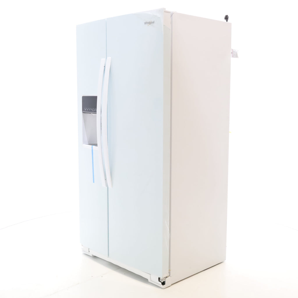 Pictures of Counter Depth White Whirlpool 20.6 cu. ft. Side by Side Refrigerator In Door Ice and Water Dispenser - Scratch & Dent - Minor - Neu Appliance Outlet - Discount Appliance Outlet in Austin, Tx