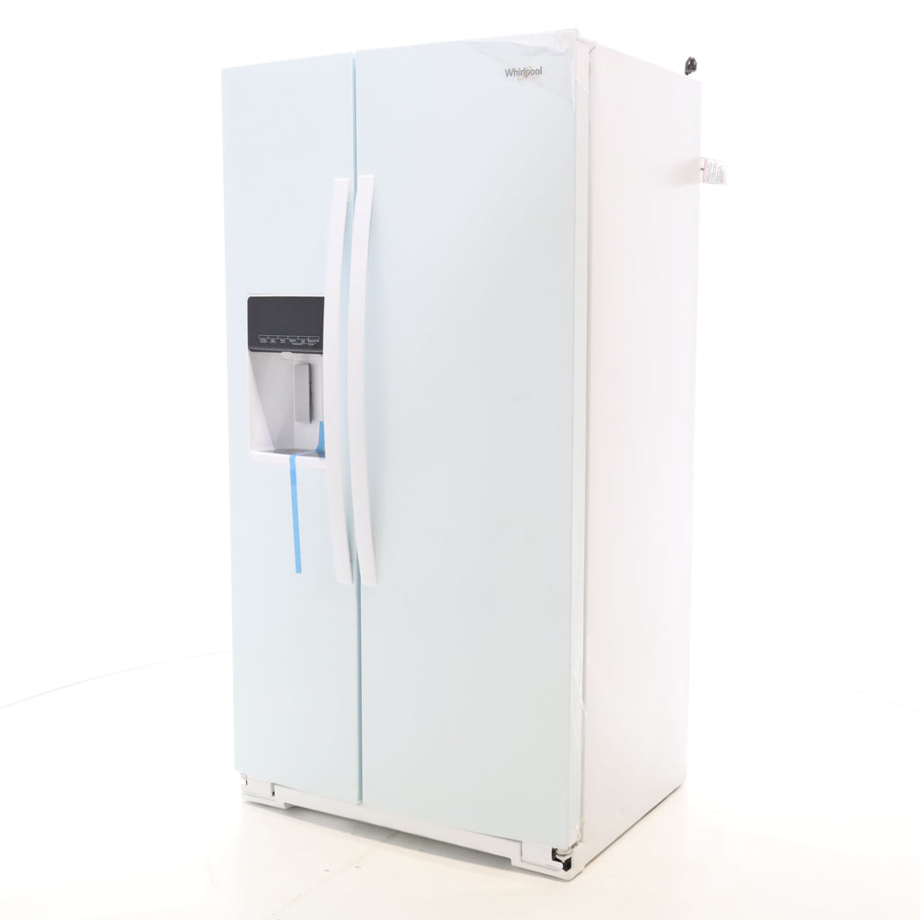 Pictures of Counter Depth White Whirlpool 20.6 cu. ft. Side by Side Refrigerator In Door Ice and Water Dispenser - Scratch & Dent - Minor - Neu Appliance Outlet - Discount Appliance Outlet in Austin, Tx