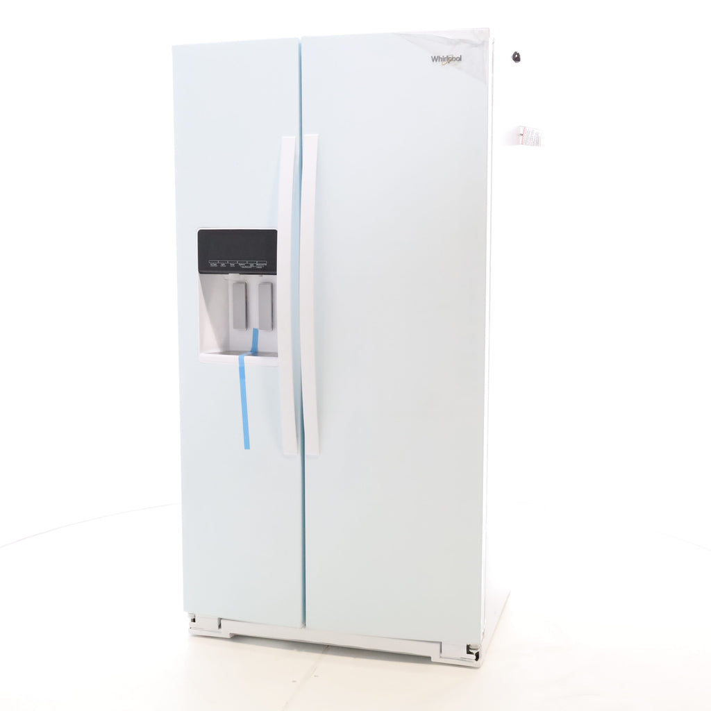 Pictures of Counter Depth White Whirlpool 20.6 cu. ft. Side by Side Refrigerator In Door Ice and Water Dispenser - Scratch & Dent - Minor - Neu Appliance Outlet - Discount Appliance Outlet in Austin, Tx