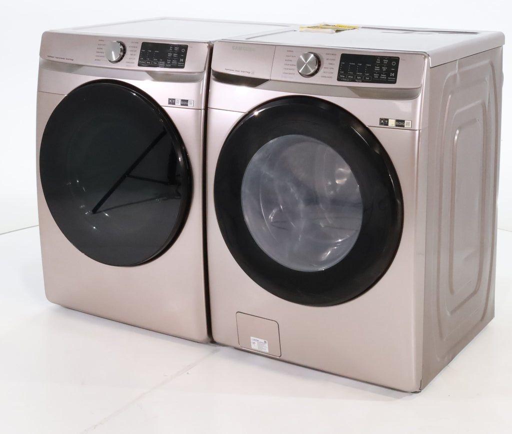 Pictures of Champagne ENERGY STAR 4.5 cu. ft. Samsung Front-Load Washer with Steam and 7.5 cu. ft. Front Load Electric Dryer with Steam - Scratch & Dent - Minor - Neu Appliance Outlet - Discount Appliance Outlet in Austin, Tx