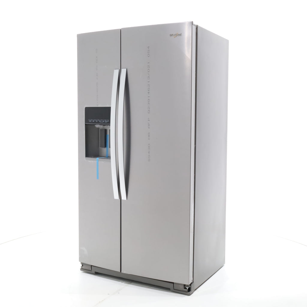 Pictures of Counter Depth Fingerprint-Resistant Stainless Steel Whirlpool 20.6 cu. ft. Side by Side Refrigerator In Door Ice and Water Dispenser - Open Box - Neu Appliance Outlet - Discount Appliance Outlet in Austin, Tx