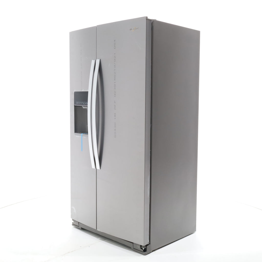 Pictures of Counter Depth Fingerprint-Resistant Stainless Steel Whirlpool 20.6 cu. ft. Side by Side Refrigerator In Door Ice and Water Dispenser - Open Box - Neu Appliance Outlet - Discount Appliance Outlet in Austin, Tx