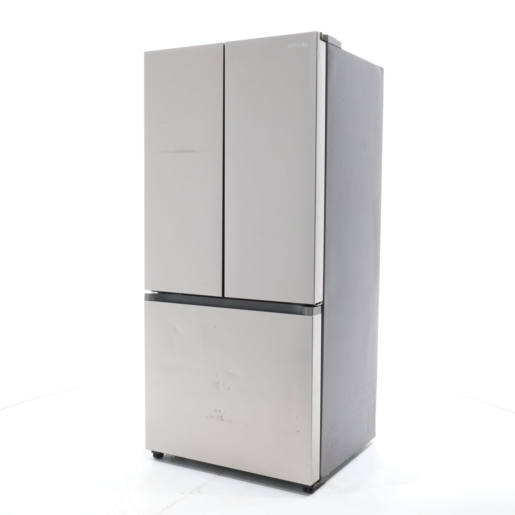 Pictures of 33 in. Wide Fingerprint Resistant Stainless Steel ENERGY STAR Smart Samsung  17.5 cu. ft. 3 Door French Door Refrigerator with Internal Ice Maker - Scratch & Dent - Major - Neu Appliance Outlet - Discount Appliance Outlet in Austin, Tx