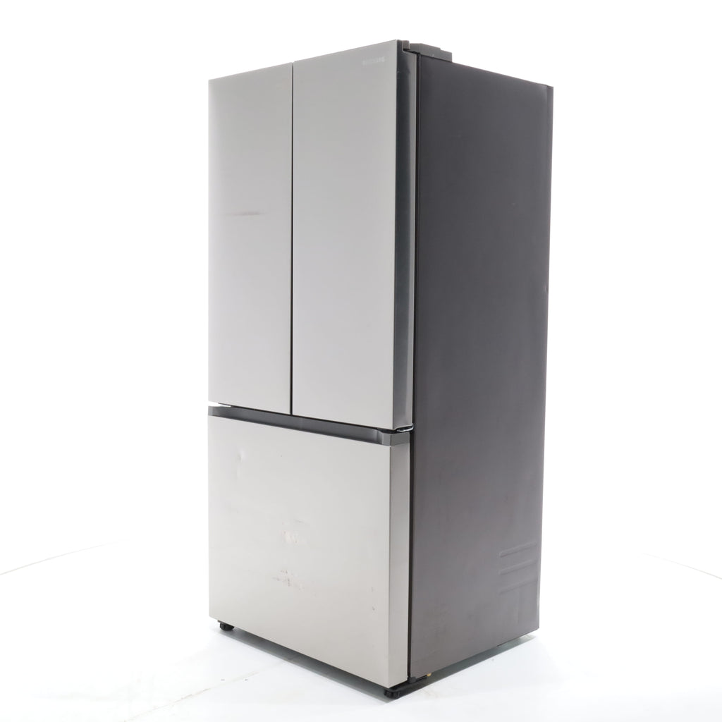 Pictures of 33 in. Wide Fingerprint Resistant Stainless Steel ENERGY STAR Smart Samsung  17.5 cu. ft. 3 Door French Door Refrigerator with Internal Ice Maker - Scratch & Dent - Major - Neu Appliance Outlet - Discount Appliance Outlet in Austin, Tx