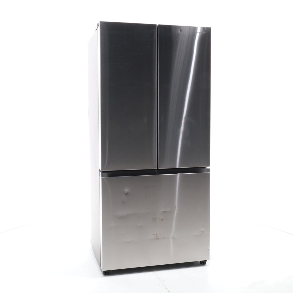 Pictures of 33 in. Wide Fingerprint Resistant Stainless Steel ENERGY STAR Smart Samsung  17.5 cu. ft. 3 Door French Door Refrigerator with Internal Ice Maker - Scratch & Dent - Major - Neu Appliance Outlet - Discount Appliance Outlet in Austin, Tx