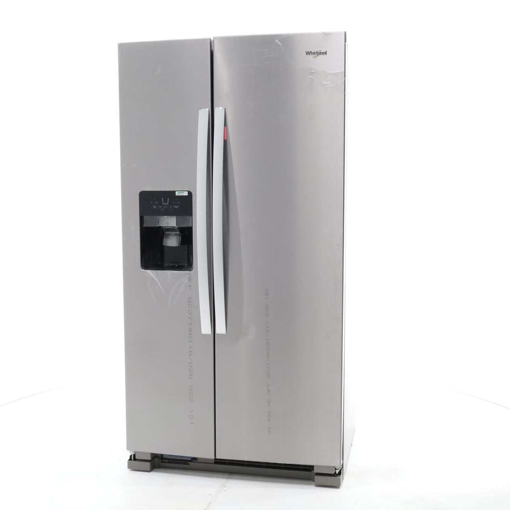 Pictures of Fingerprint-Resistant Stainless Steel Whirlpool 24.5 cu. ft. Side by Side Refrigerator with In Door Ice and Water Dispenser - Scratch & Dent - Minor - Neu Appliance Outlet - Discount Appliance Outlet in Austin, Tx