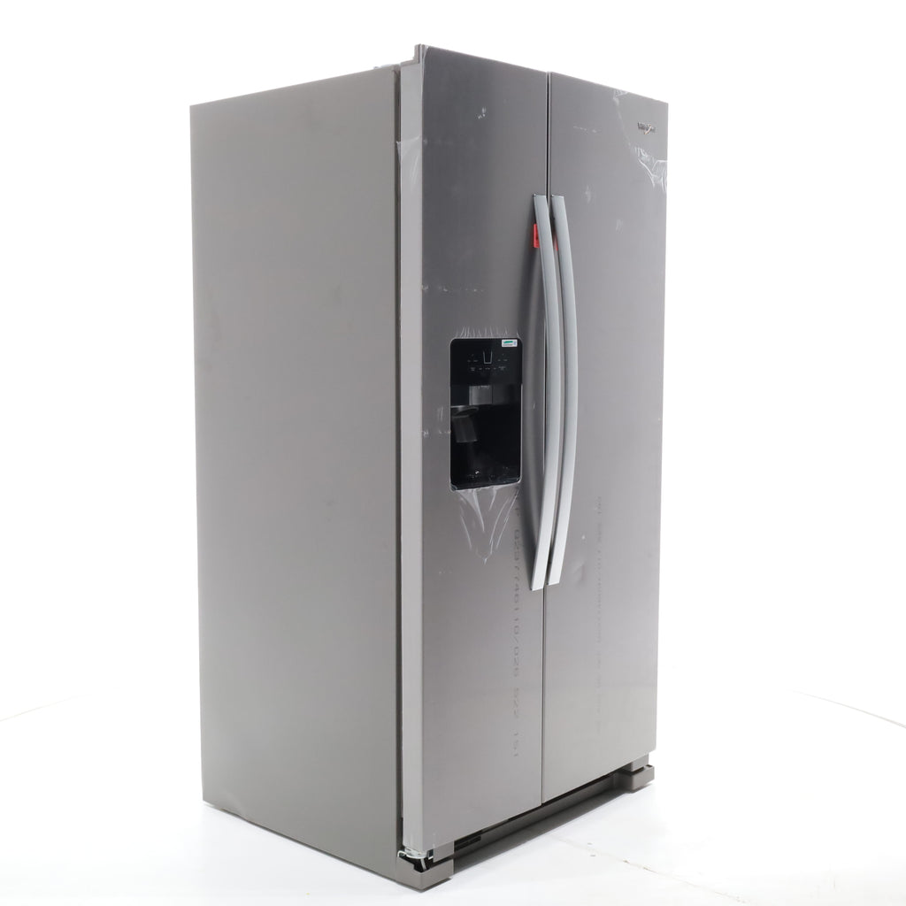 Pictures of Fingerprint-Resistant Stainless Steel Whirlpool 24.5 cu. ft. Side by Side Refrigerator with In Door Ice and Water Dispenser - Scratch & Dent - Minor - Neu Appliance Outlet - Discount Appliance Outlet in Austin, Tx