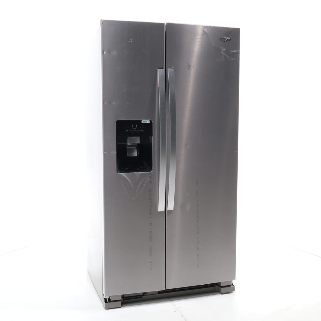 Pictures of Fingerprint-Resistant Stainless Steel Whirlpool 24.5 cu. ft. Side by Side Refrigerator with In Door Ice and Water Dispenser - Scratch & Dent - Minor - Neu Appliance Outlet - Discount Appliance Outlet in Austin, Tx