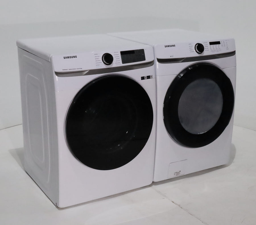 ENERGY STAR Samsung 4.5 cu. ft. Front Load Washer with Vibration Reduction and 7.5 cu. ft. Front Load Gas Dryer with Steam - Scratch & Dent - Moderate