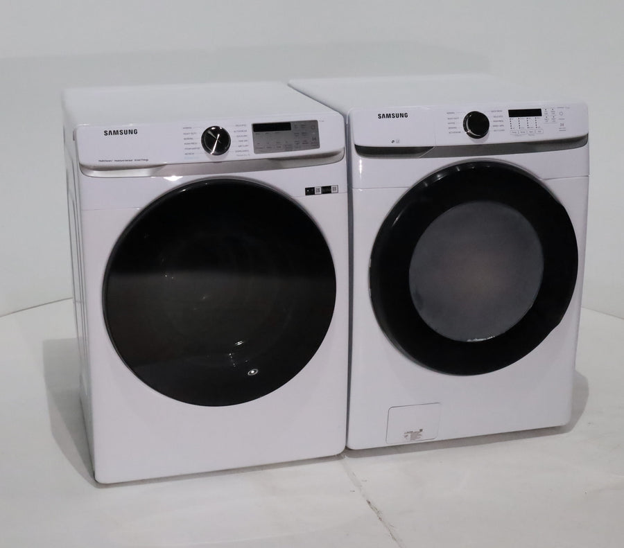 ENERGY STAR Samsung 4.5 cu. ft. Front Load Washer with Vibration Reduction and 7.5 cu. ft. Front Load Gas Dryer with Steam - Scratch & Dent - Moderate