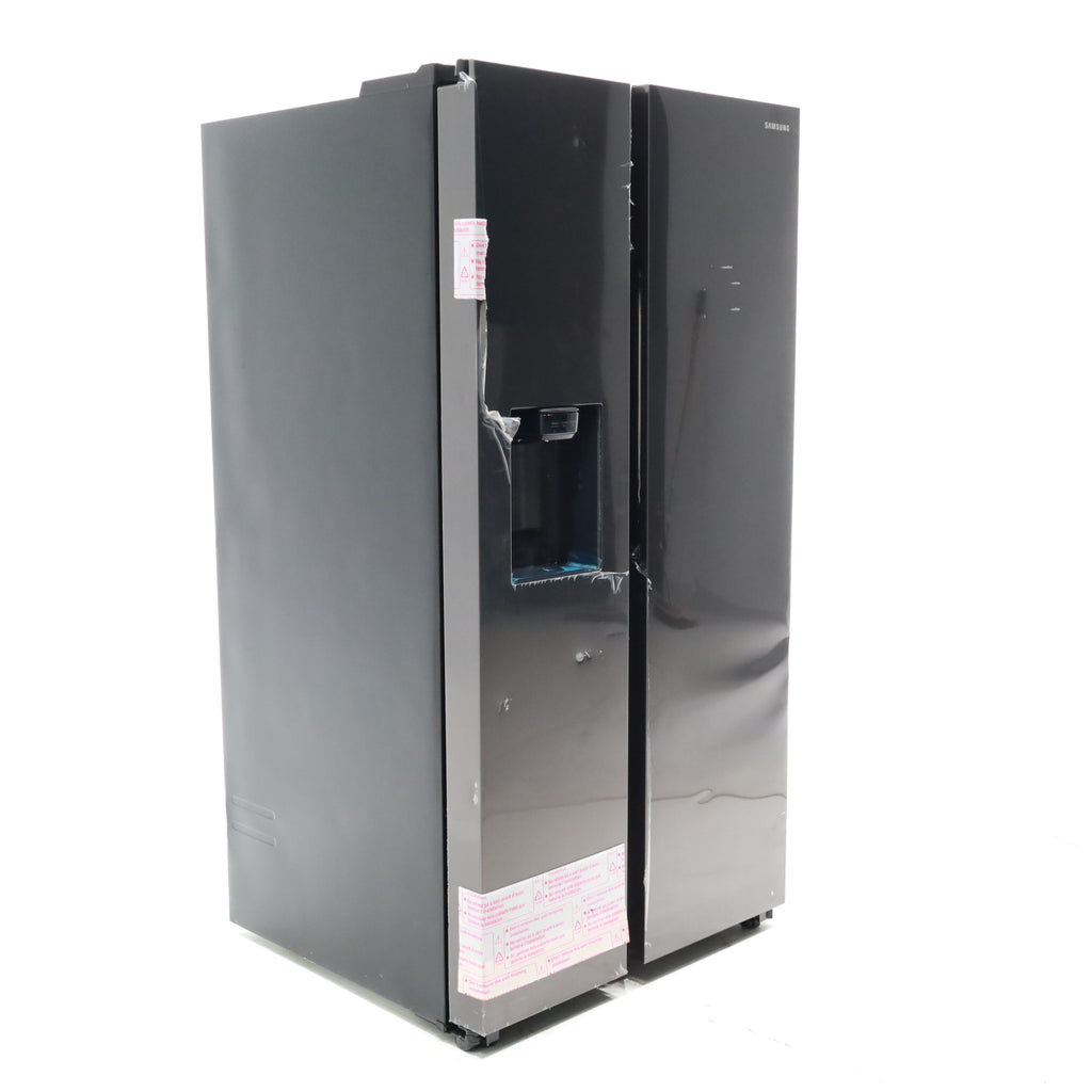 Pictures of Fingerprint Resistant Black Stainless Steel ENERGY STAR Samsung 27.4 cu. ft. Side by Side Refrigerator with Exterior Water and Ice Dispenser - Scratch & Dent - Moderate - Neu Appliance Outlet - Discount Appliance Outlet in Austin, Tx