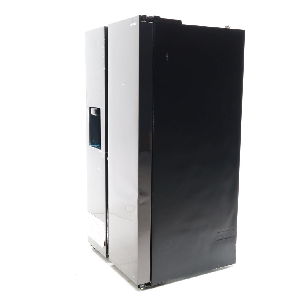Pictures of Fingerprint Resistant Black Stainless Steel ENERGY STAR Samsung 27.4 cu. ft. Side by Side Refrigerator with Exterior Water and Ice Dispenser - Scratch & Dent - Moderate - Neu Appliance Outlet - Discount Appliance Outlet in Austin, Tx