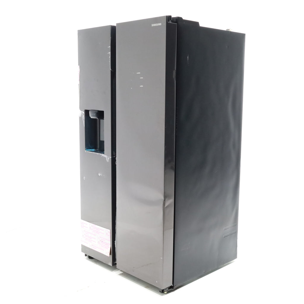 Pictures of Fingerprint Resistant Black Stainless Steel ENERGY STAR Samsung 27.4 cu. ft. Side by Side Refrigerator with Exterior Water and Ice Dispenser - Scratch & Dent - Moderate - Neu Appliance Outlet - Discount Appliance Outlet in Austin, Tx