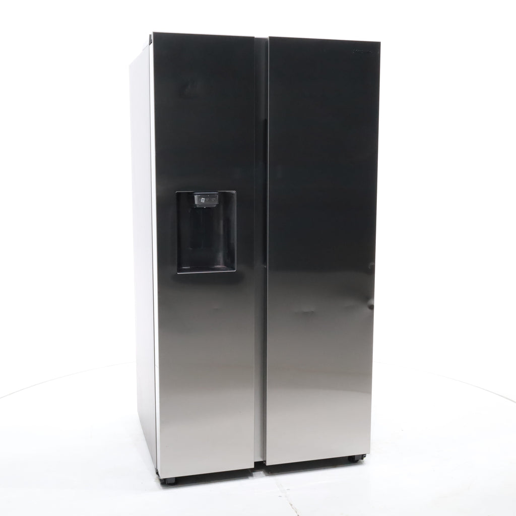 Pictures of Fingerprint Resistant Stainless Steel ENERGY STAR Samsung 27.4 cu. ft. Side by Side Refrigerator with Exterior Water and Ice Dispenser - Scratch & Dent - Moderate - Neu Appliance Outlet - Discount Appliance Outlet in Austin, Tx