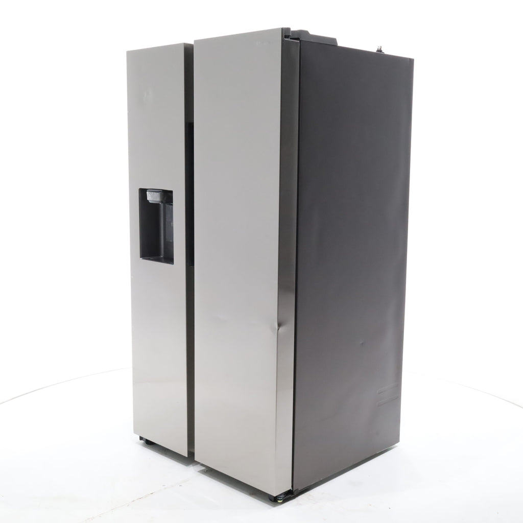 Pictures of Fingerprint Resistant Stainless Steel ENERGY STAR Samsung 27.4 cu. ft. Side by Side Refrigerator with Exterior Water and Ice Dispenser - Scratch & Dent - Moderate - Neu Appliance Outlet - Discount Appliance Outlet in Austin, Tx
