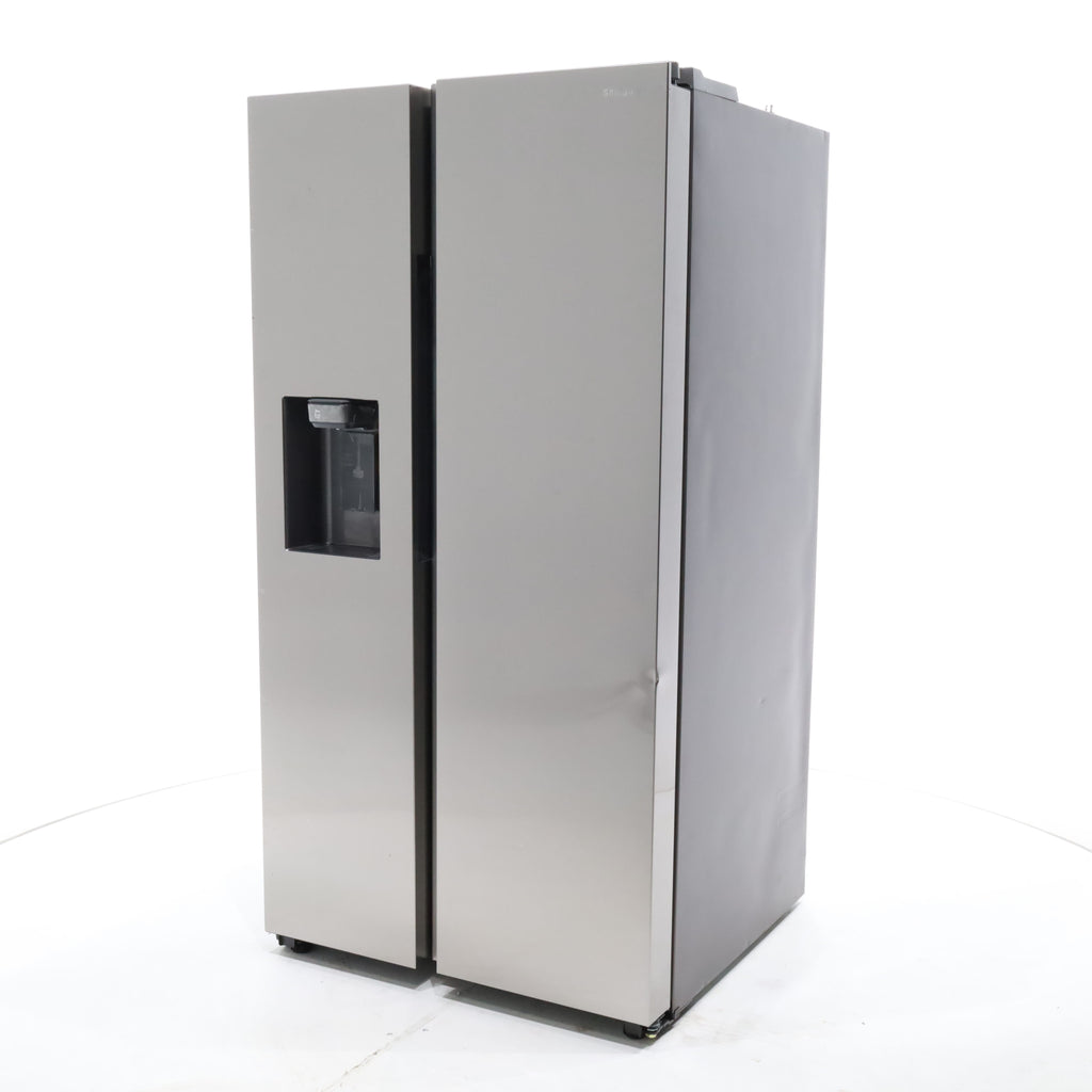 Pictures of Fingerprint Resistant Stainless Steel ENERGY STAR Samsung 27.4 cu. ft. Side by Side Refrigerator with Exterior Water and Ice Dispenser - Scratch & Dent - Moderate - Neu Appliance Outlet - Discount Appliance Outlet in Austin, Tx