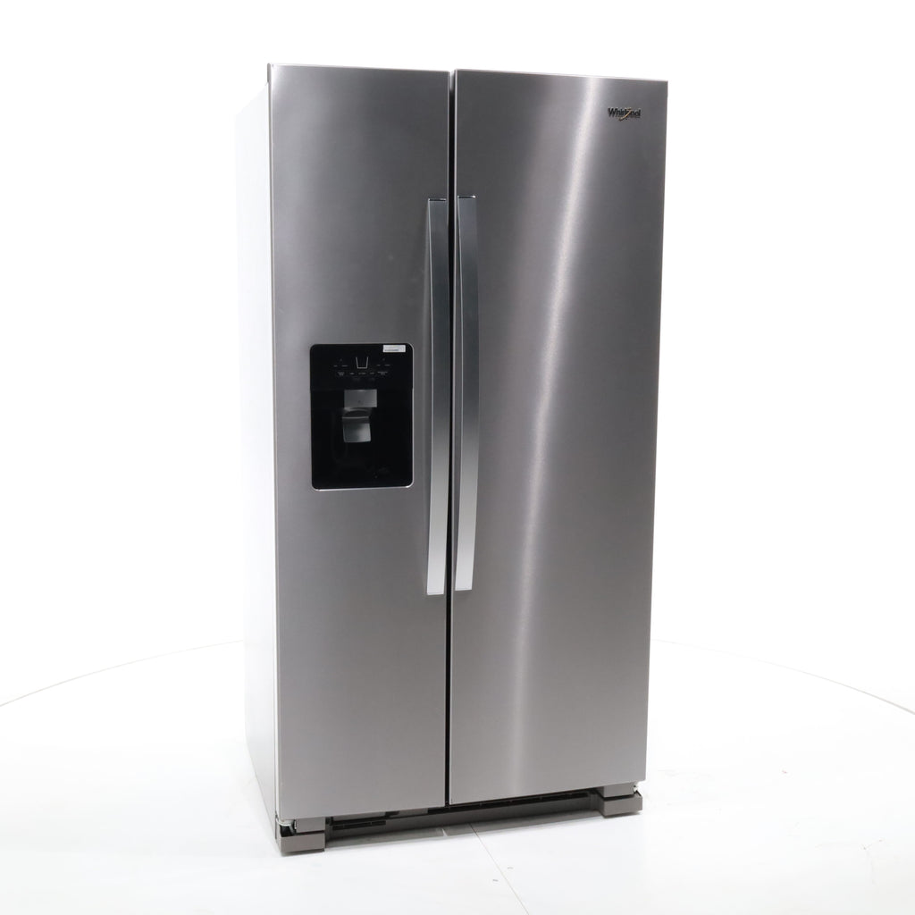 Pictures of Fingerprint-Resistant Stainless Steel Whirlpool 24.5 cu. ft. Side by Side Refrigerator with In Door Ice and Water Dispenser - Open Box - Neu Appliance Outlet - Discount Appliance Outlet in Austin, Tx