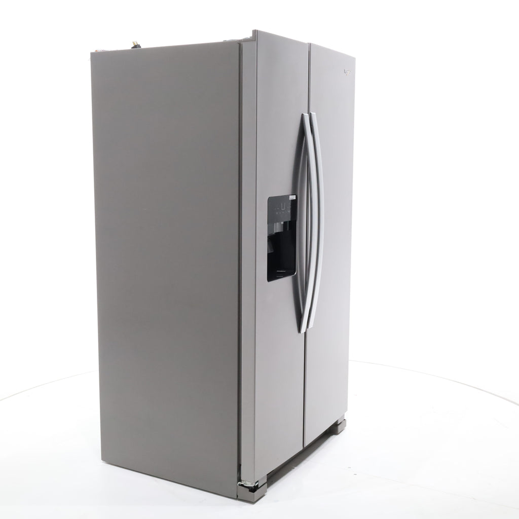 Pictures of Fingerprint-Resistant Stainless Steel Whirlpool 24.5 cu. ft. Side by Side Refrigerator with In Door Ice and Water Dispenser - Open Box - Neu Appliance Outlet - Discount Appliance Outlet in Austin, Tx