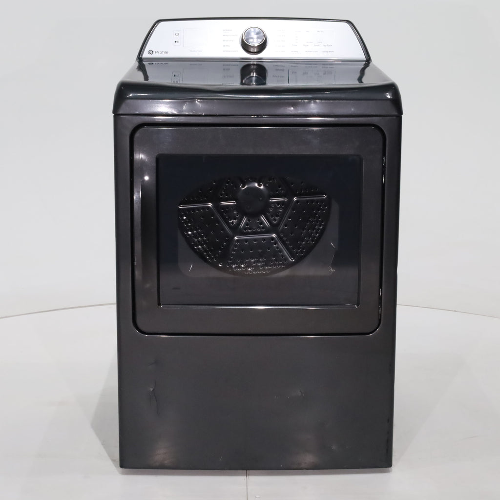 Pictures of Diamond Gray ENERGY STAR GE Profile 7.4 cu . ft. Electric Dryer with 120 ft. Venting - Scratch & Dent - Major - Neu Appliance Outlet - Discount Appliance Outlet in Austin, Tx