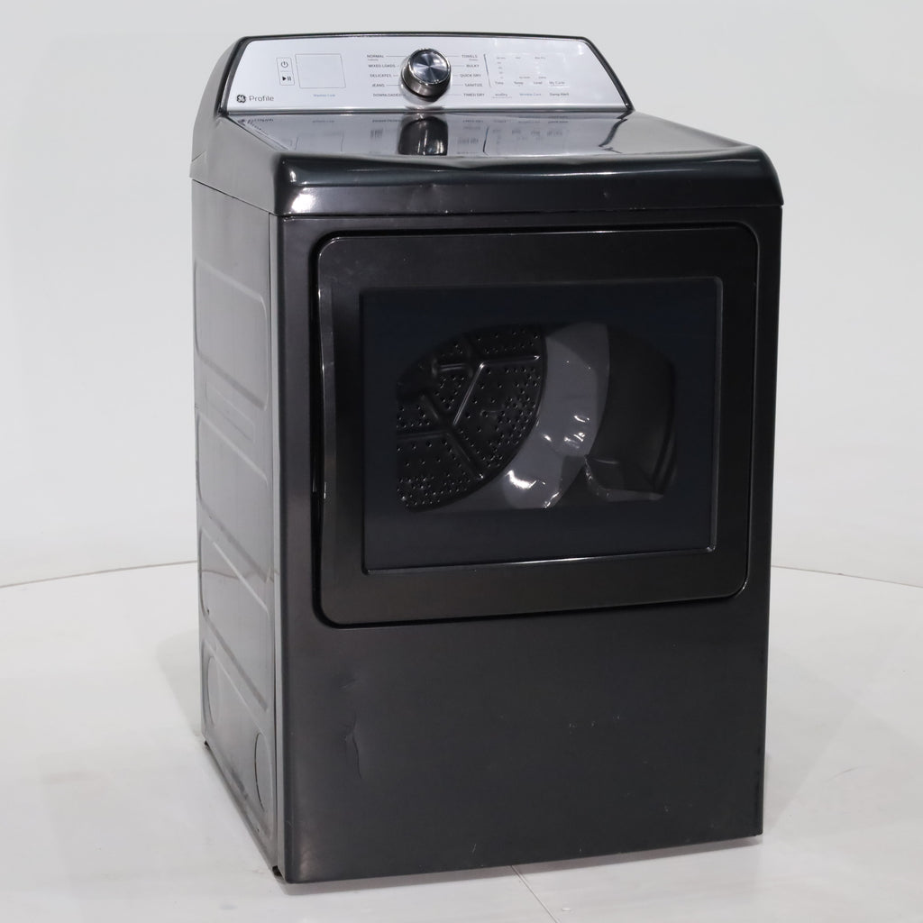 Pictures of Diamond Gray ENERGY STAR GE Profile 7.4 cu . ft. Electric Dryer with 120 ft. Venting - Scratch & Dent - Major - Neu Appliance Outlet - Discount Appliance Outlet in Austin, Tx