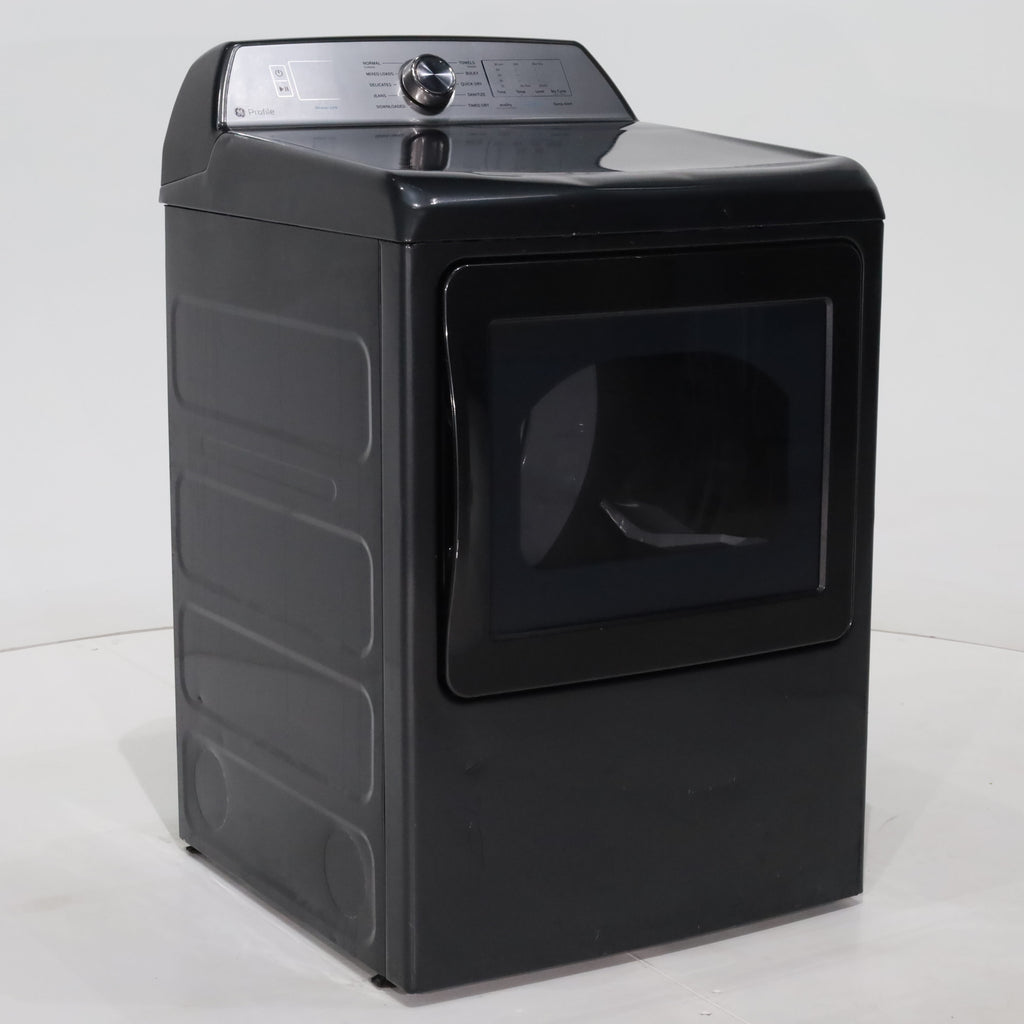 Pictures of Diamond Gray ENERGY STAR GE Profile 7.4 cu . ft. Electric Dryer with 120 ft. Venting - Scratch & Dent - Major - Neu Appliance Outlet - Discount Appliance Outlet in Austin, Tx