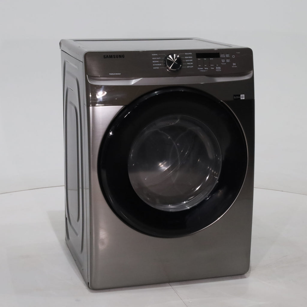 Pictures of Platinum Samsung 7.5 cu. ft. Frontload Electric Dryer with Sensor Dry - Scratch & Dent - Major - Neu Appliance Outlet - Discount Appliance Outlet in Austin, Tx