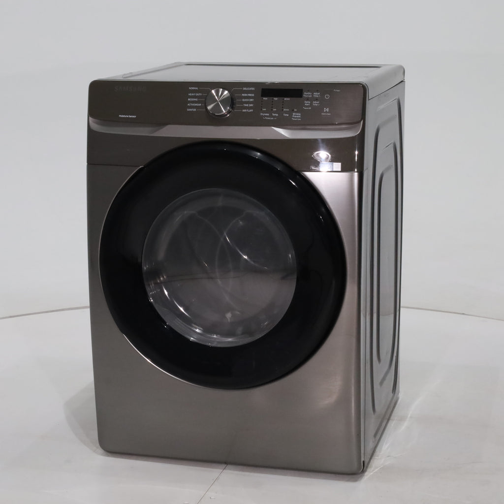 Pictures of Platinum Samsung 7.5 cu. ft. Frontload Electric Dryer with Sensor Dry - Scratch & Dent - Major - Neu Appliance Outlet - Discount Appliance Outlet in Austin, Tx