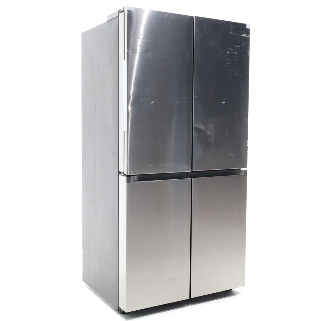 Pictures of Counter Depth Fingerprint Resistant Stainless Steel ENERGY STAR Samsung 22.8 cu. ft. 4 Door Flex Refrigerator with Beverage Center - Scratch & Dent - Major - Neu Appliance Outlet - Discount Appliance Outlet in Austin, Tx