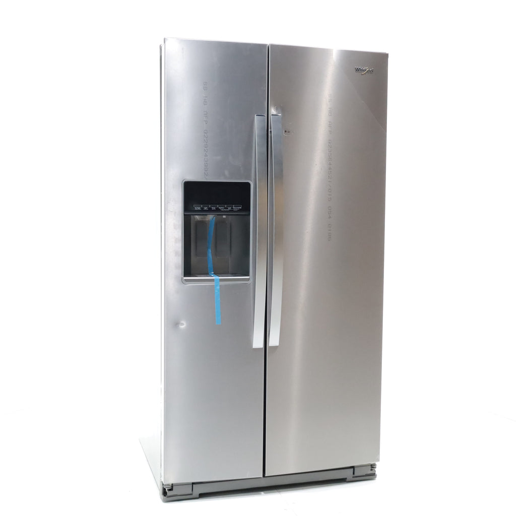 Pictures of Fingerprint-Resistant Stainless Steel Whirlpool 28.49 cu. ft. Side by Side Refrigerator with In Door Ice and Water Dispenser - Scratch & Dent - Moderate - Neu Appliance Outlet - Discount Appliance Outlet in Austin, Tx