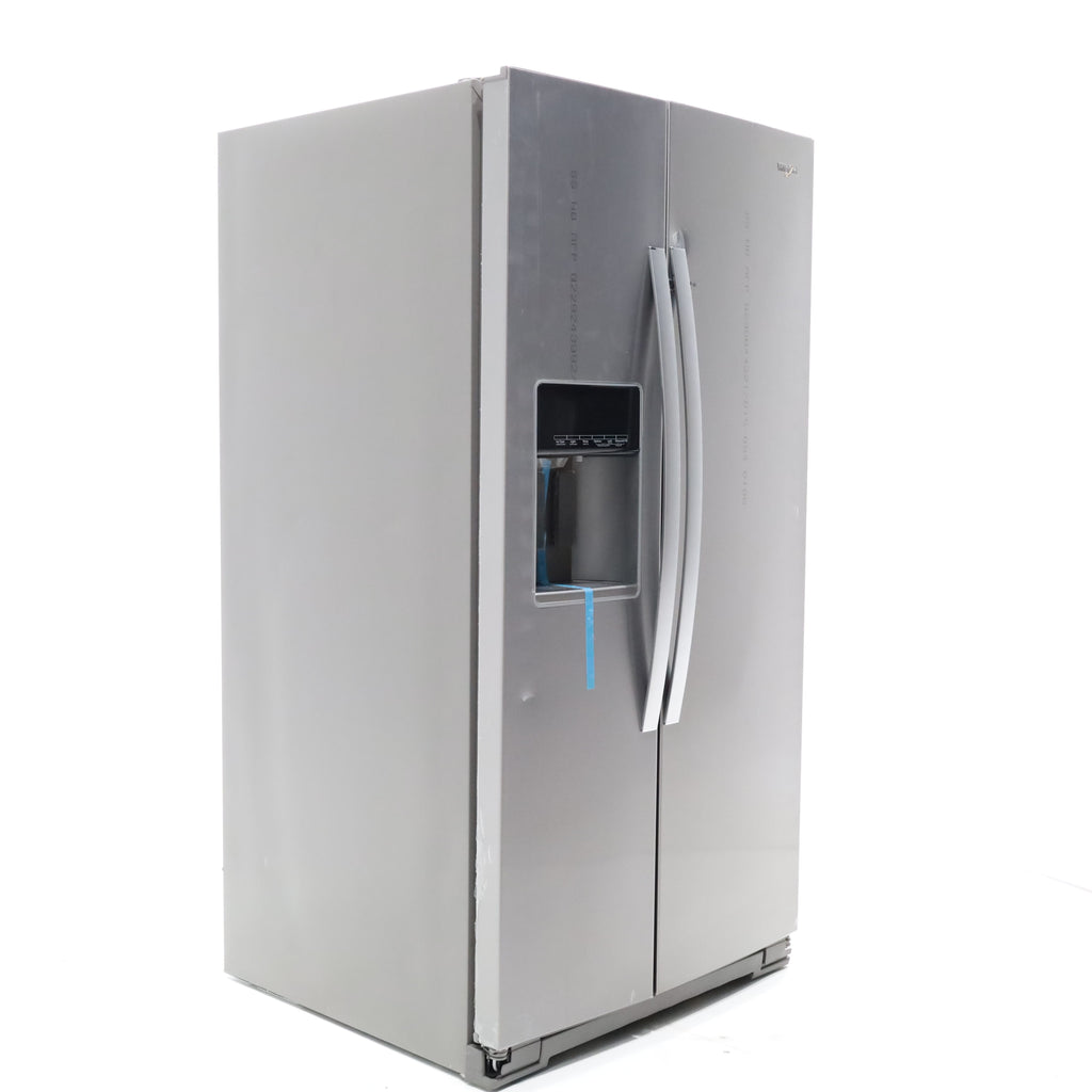 Pictures of Fingerprint-Resistant Stainless Steel Whirlpool 28.49 cu. ft. Side by Side Refrigerator with In Door Ice and Water Dispenser - Scratch & Dent - Moderate - Neu Appliance Outlet - Discount Appliance Outlet in Austin, Tx