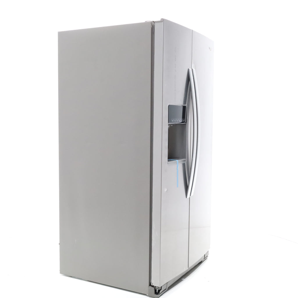 Pictures of Fingerprint-Resistant Stainless Steel Whirlpool 28.49 cu. ft. Side by Side Refrigerator with In Door Ice and Water Dispenser - Scratch & Dent - Moderate - Neu Appliance Outlet - Discount Appliance Outlet in Austin, Tx