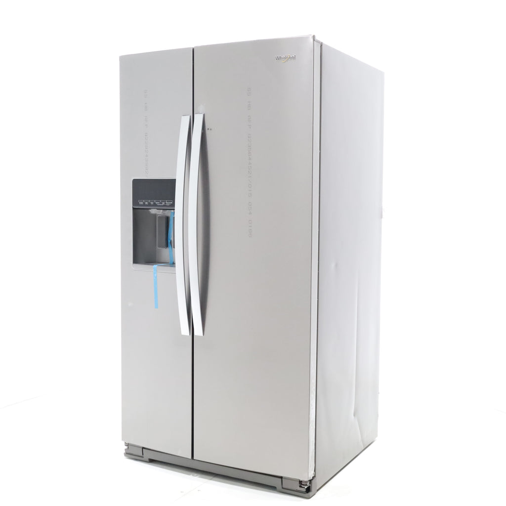 Pictures of Fingerprint-Resistant Stainless Steel Whirlpool 28.49 cu. ft. Side by Side Refrigerator with In Door Ice and Water Dispenser - Scratch & Dent - Moderate - Neu Appliance Outlet - Discount Appliance Outlet in Austin, Tx