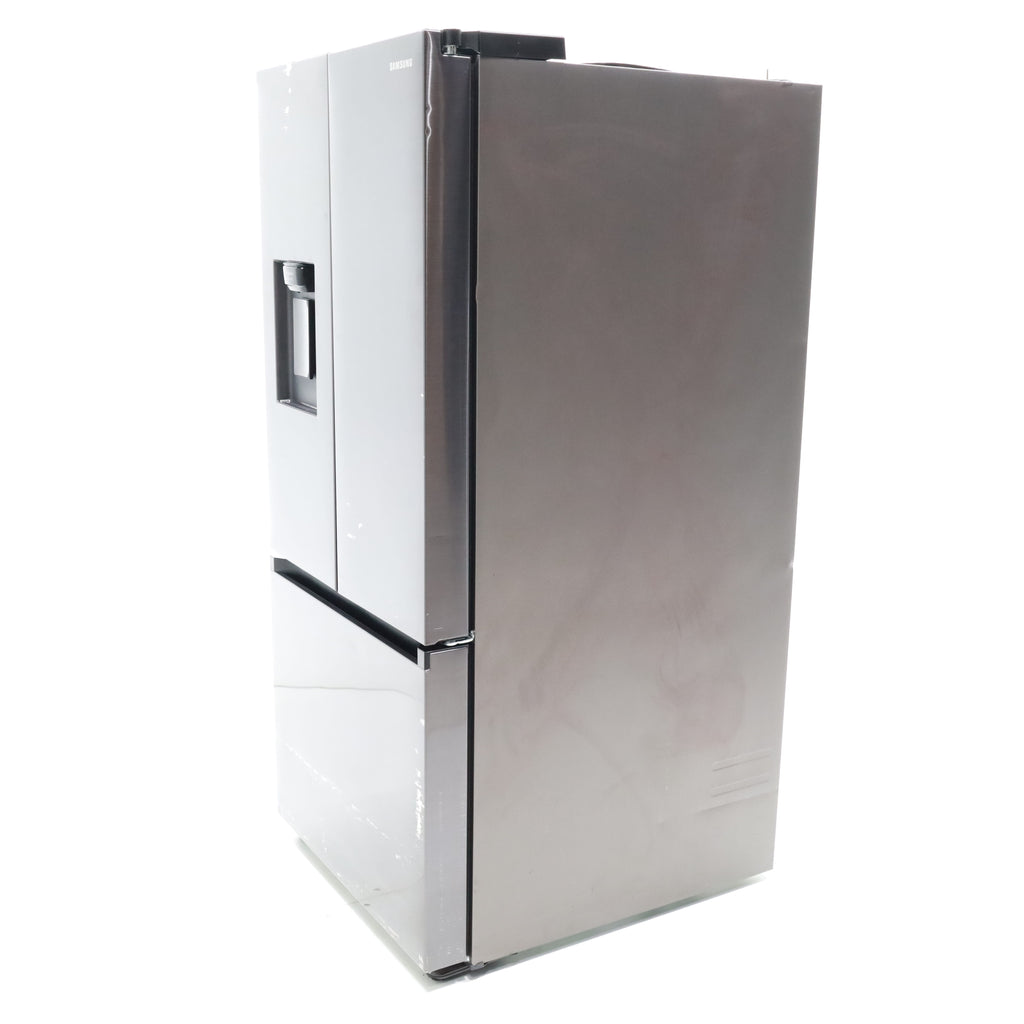 Pictures of 30 in. Fingerprint Resistant Stainless Steel ENERGY STAR Samsung 22 cu. ft. 3 Door French Door Refrigerator with Exterior Water and Ice Dispenser - Scratch & Dent - Moderate - Neu Appliance Outlet - Discount Appliance Outlet in Austin, Tx