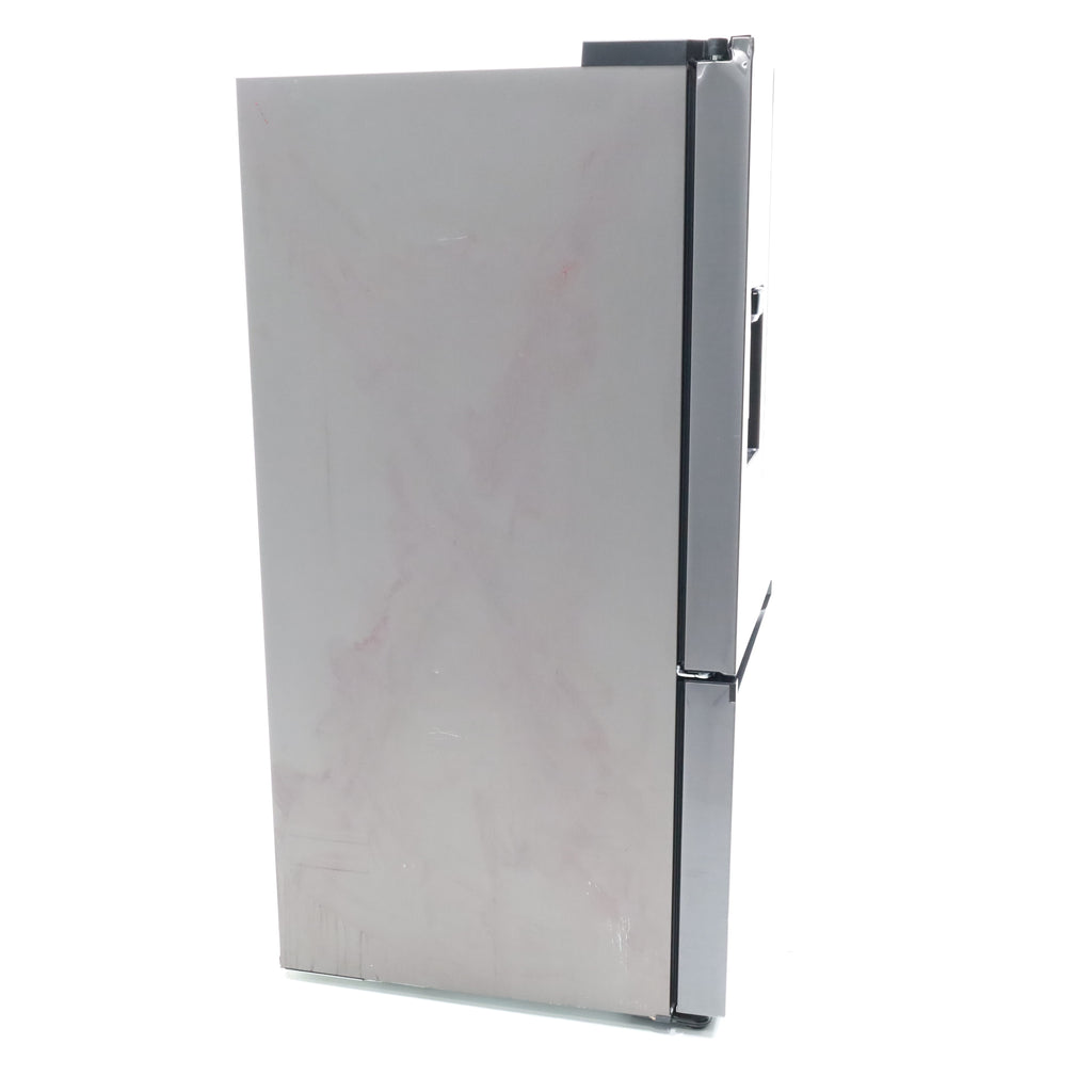 Pictures of 30 in. Fingerprint Resistant Stainless Steel ENERGY STAR Samsung 22 cu. ft. 3 Door French Door Refrigerator with Exterior Water and Ice Dispenser - Scratch & Dent - Moderate - Neu Appliance Outlet - Discount Appliance Outlet in Austin, Tx