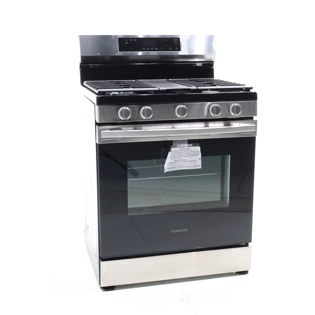 Pictures of Stainless Steel Samsung 6.0 cu. ft. 5 Burner Freestanding Gas Range with Integrated Griddle - Scratch & Dent - Major - Neu Appliance Outlet - Discount Appliance Outlet in Austin, Tx