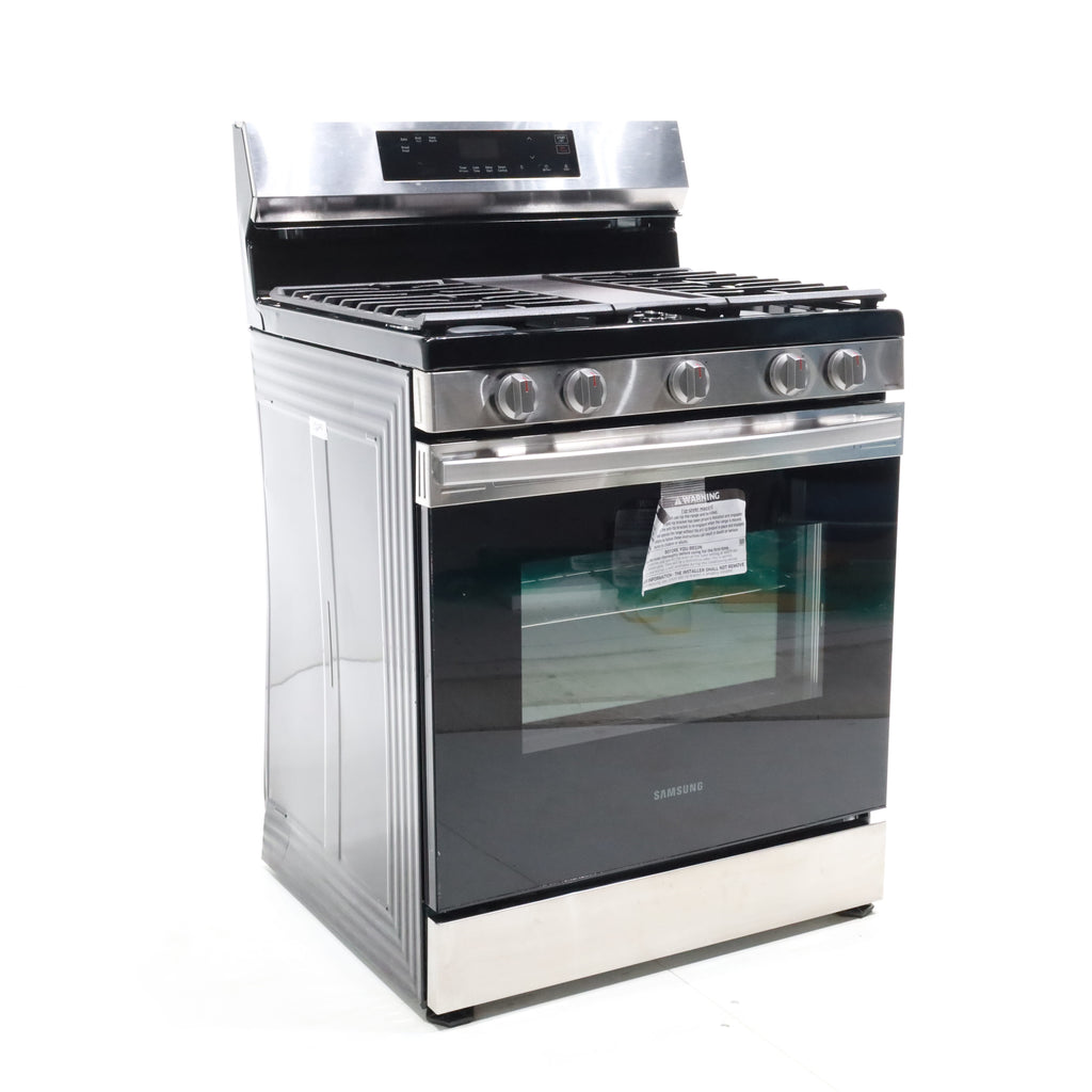 Pictures of Stainless Steel Samsung 6.0 cu. ft. 5 Burner Freestanding Gas Range with Integrated Griddle - Scratch & Dent - Major - Neu Appliance Outlet - Discount Appliance Outlet in Austin, Tx