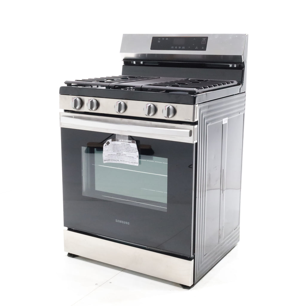 Pictures of Stainless Steel Samsung 6.0 cu. ft. 5 Burner Freestanding Gas Range with Integrated Griddle - Scratch & Dent - Major - Neu Appliance Outlet - Discount Appliance Outlet in Austin, Tx