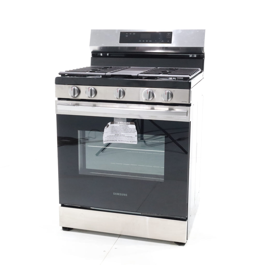 Pictures of Stainless Steel Samsung 6.0 cu. ft. 5 Burner Freestanding Gas Range with Integrated Griddle - Scratch & Dent - Major - Neu Appliance Outlet - Discount Appliance Outlet in Austin, Tx