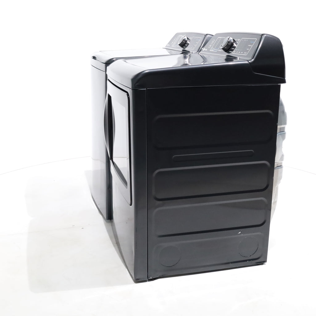 Pictures of Diamond Gray GE Profile 5.4 cu. ft. Top Load Washing Machine with FlexDispense and 7.4 cu. ft. Gas Dryer with Steam - Scratch & Dent - Moderate - Neu Appliance Outlet - Discount Appliance Outlet in Austin, Tx