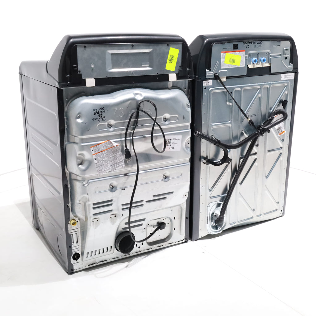 Pictures of Diamond Gray GE Profile 5.4 cu. ft. Top Load Washing Machine with FlexDispense and 7.4 cu. ft. Gas Dryer with Steam - Scratch & Dent - Moderate - Neu Appliance Outlet - Discount Appliance Outlet in Austin, Tx