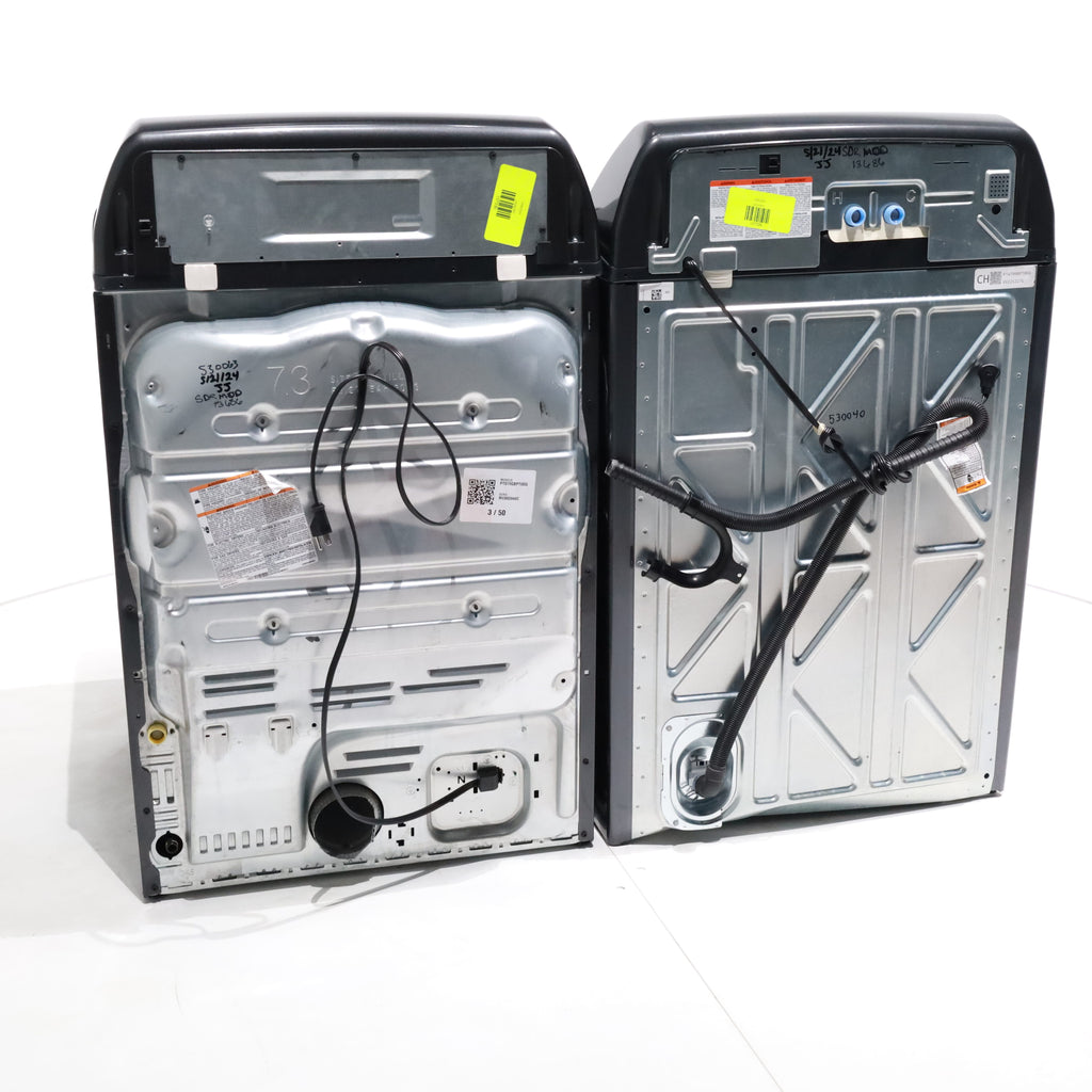 Pictures of Diamond Gray GE Profile 5.4 cu. ft. Top Load Washing Machine with FlexDispense and 7.4 cu. ft. Gas Dryer with Steam - Scratch & Dent - Moderate - Neu Appliance Outlet - Discount Appliance Outlet in Austin, Tx