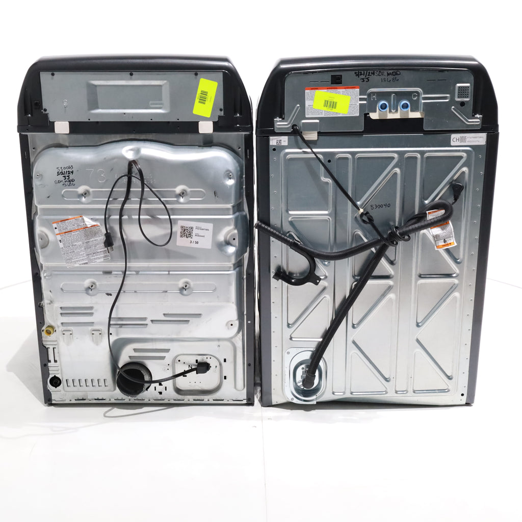 Pictures of Diamond Gray GE Profile 5.4 cu. ft. Top Load Washing Machine with FlexDispense and 7.4 cu. ft. Gas Dryer with Steam - Scratch & Dent - Moderate - Neu Appliance Outlet - Discount Appliance Outlet in Austin, Tx