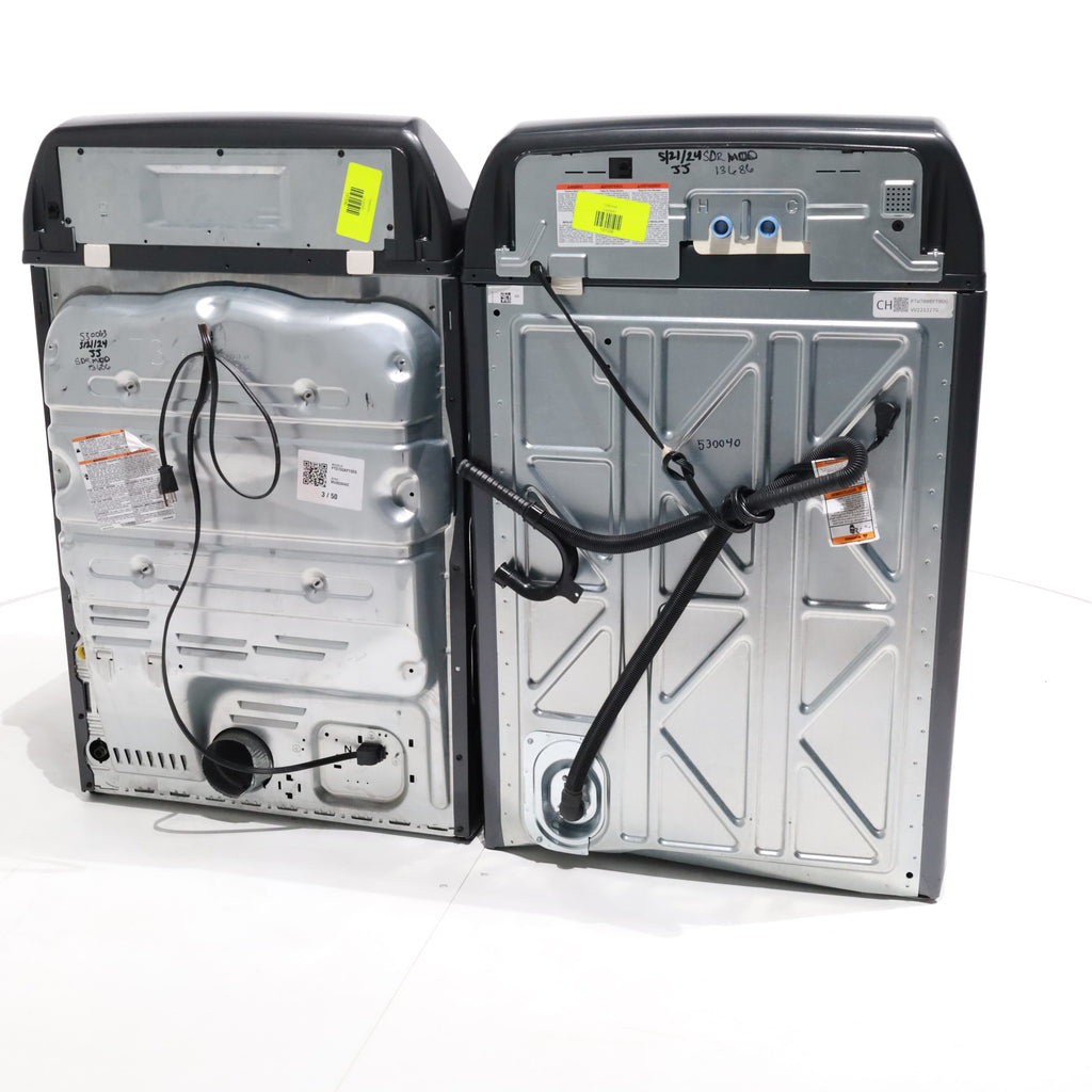 Pictures of Diamond Gray GE Profile 5.4 cu. ft. Top Load Washing Machine with FlexDispense and 7.4 cu. ft. Gas Dryer with Steam - Scratch & Dent - Moderate - Neu Appliance Outlet - Discount Appliance Outlet in Austin, Tx